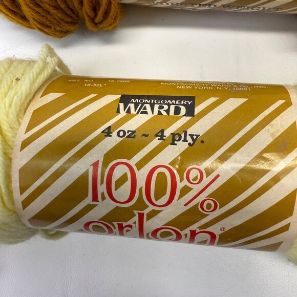 Montgomery Ward Orlon Acrylic Yarn 4-Ply Orange 54, Gold 49, Med Yellow 44 - Picture 3 of 12